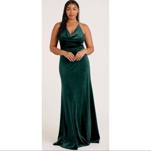 Jenny Yoo Sullivan Velvet (Emerald) Dress Size 10